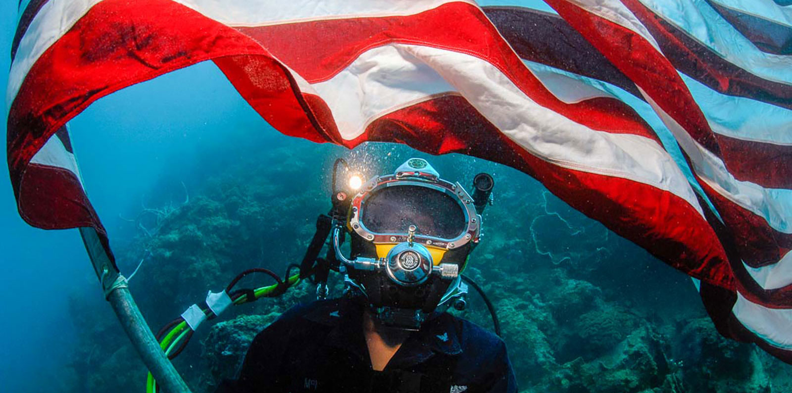 Navy Recovery Diver American Flag Image