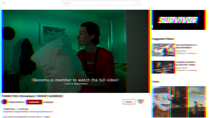 Mark promotes exclusive content in Target Audience livestream scene.