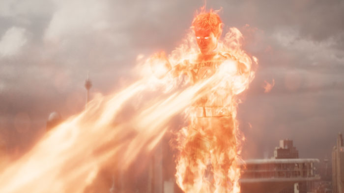 Johnny Storm flames on and unleashes fire blasts