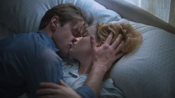Will Pullen and Jane Levy share a kiss in bed in A Little Prayer.