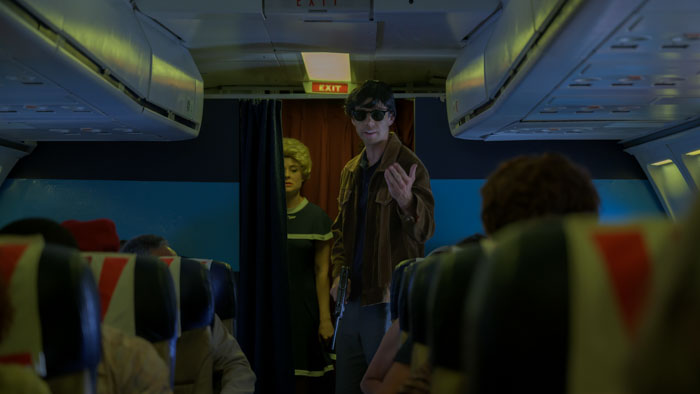 Martin McNally reenacted during the hijacking inside an airplane cabin