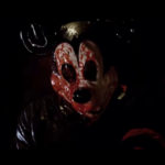 The blood-splattered Mickey Mouse mask from The Mouse Trap