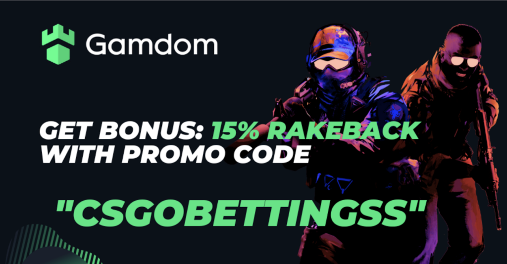 Claim Gamdom Promo Code “CSGOBETTINGSS” and Enjoy a 15% Instant Rakeback Image