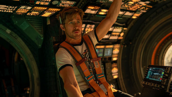 Ryland Grace (Ryan Gosling) aboard the spacecraft in Project Hail Mary.