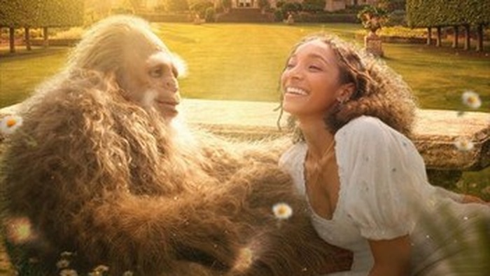 Zadie (Nikko Austen Smith) laughing with Bigfoot in Bigfoot, I Love You. 