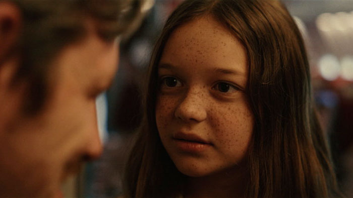 Mints (Delaney Quinn) shares a quiet moment with her father in Pittsburgh (2026).