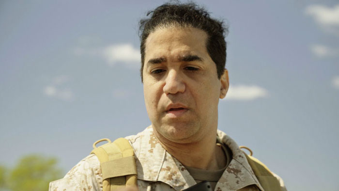 Jose Torres (Yanko Valentin-Perez) in Marine combat uniform in The Veteran (2026).