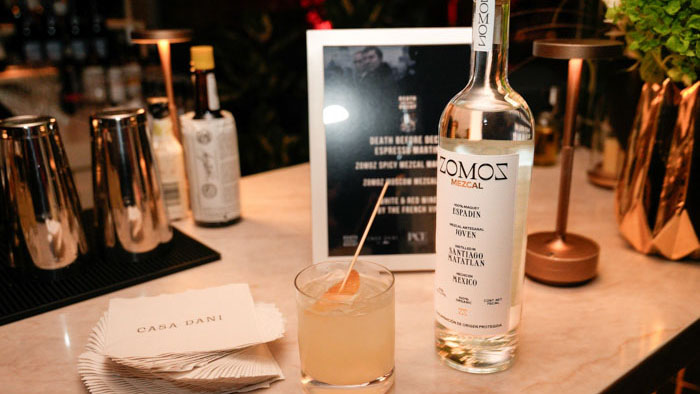 Zomoz Mezcal cocktails served at the Casa Dani afterparty for The Wizard of the Kremlin VIP screening.