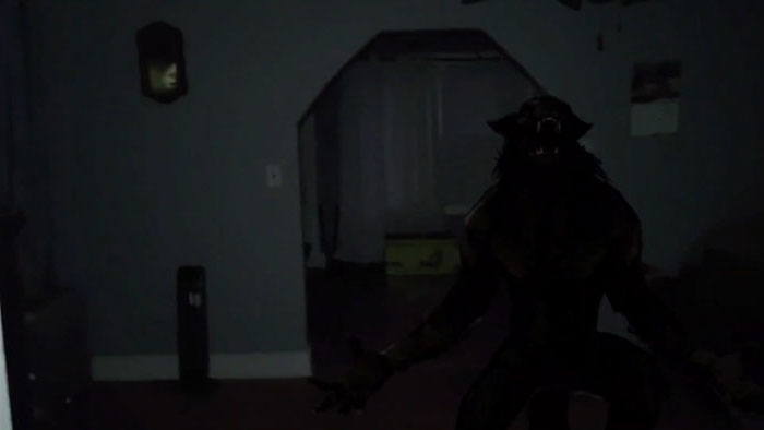 A shadowy figure moves through a dimly lit interior in NightBound.