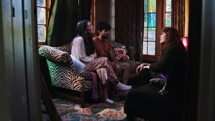 Rajan (Dip Patel) and Sophie (Marie Tiberi) meet with the shaman in Disolution.