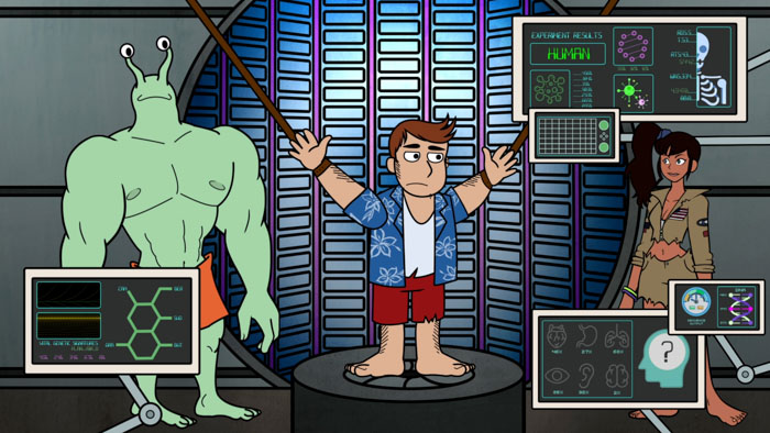 Duke is scanned and verified as human by Diana while Sam watches in Isla Monstro.