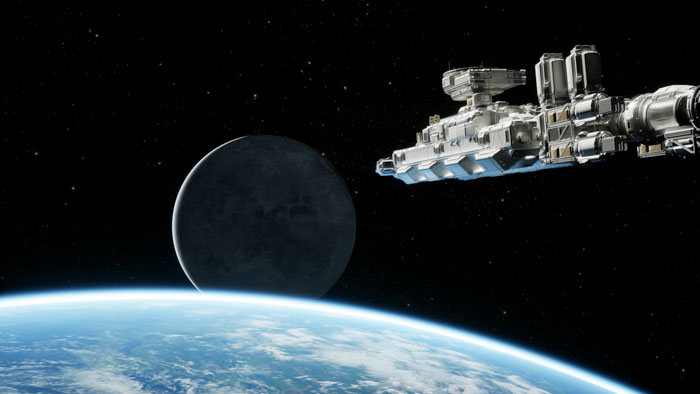 A starship orbits above the planet Hekate 9 in Rescue Mission 11.01.