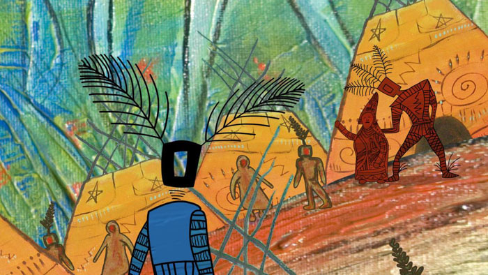 Wolverine and Little Thunder story art from Wolverine & Little Thunder: An Eel Hunting Adventure.