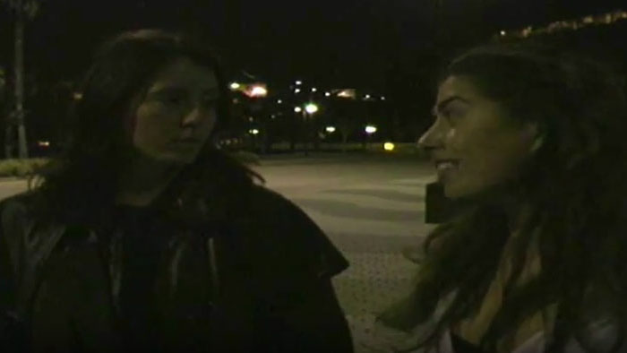 A demon and an angel face off in a night scene from Soul Decision: Re-Edit.