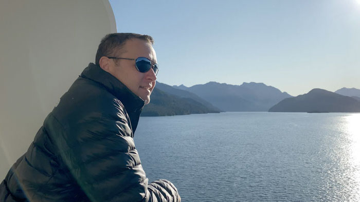 Dave Feldman looks out over the Marlborough Sounds in New Zealand in The Cholesterol Code.