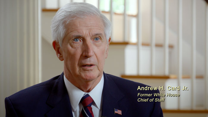 Andrew H. Card Jr., former White House Chief of Staff, appears in The Heroism and Resiliency of 9/11.